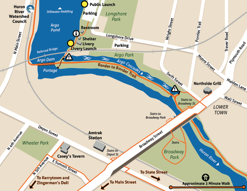 Huron River Kayaking Map Visit Ann Arbor Your Trip On The Huron River