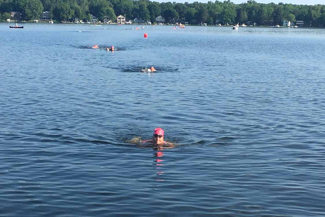 Swimmers at Baseline Lake